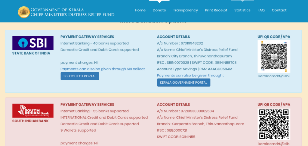 Donation Portal _ Kerala Chief Minister's Distress Relief Fund (CMDRF)